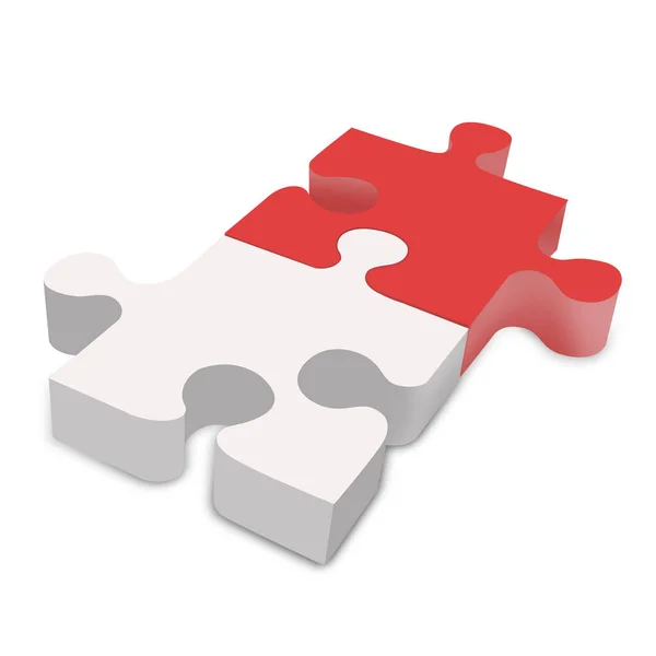 Jigsaw puzzle two pieces, Solutions and Teamwork concept isolate — Stock Photo, Image