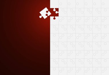 Parça beyaz Jigsaw puzzle arka plan, çözümleri ve ekip çalışması 