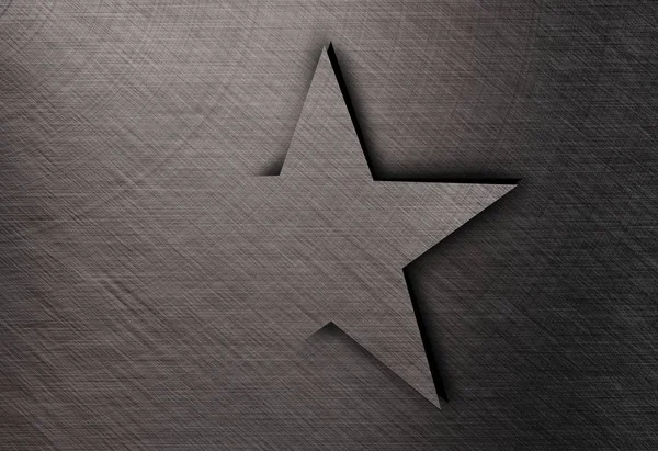 Estrela em aço inoxidável, fundo de textura de metal — Fotografia de Stock