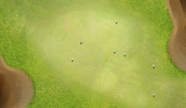 Aerial top view of Golf course — Stock Photo, Image