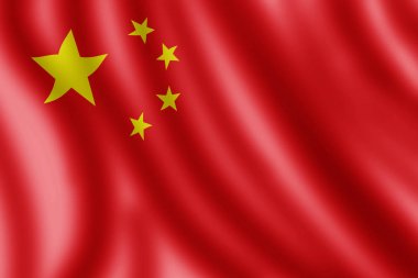 Çin bayrağı, gerçekçi illüstrasyon