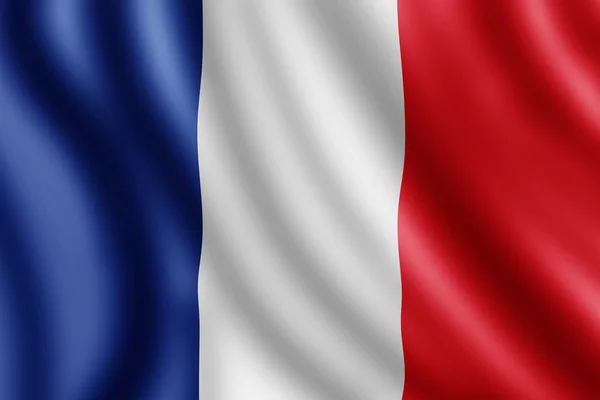 Σημαία Γαλλίας, ρεαλιστική απεικόνιση — Φωτογραφία Αρχείου