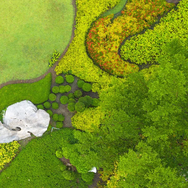 Luftaufnahme Des Schönen Grünen Gartens — Stockfoto