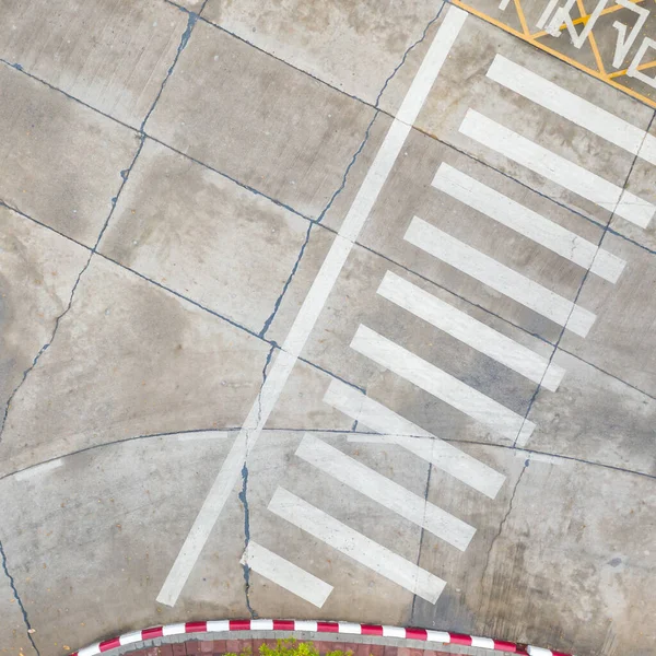 Aerial Photo Top View Pedestrian Crossing Traffic Road — Stock Photo, Image