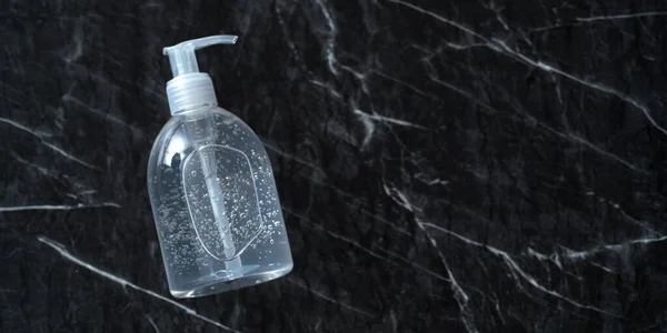 Alkohol Gel Hand Sanitizer Bordet Bakgrund Hemma — Stockfoto