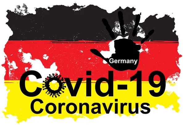 Під Час Епідемії Covid Stop Coronavirus Concept Germany Grunge Flag — стокове фото