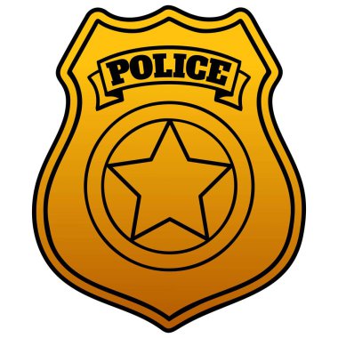 Polis rozeti - Bir polis rozetinin karikatür çizimi.