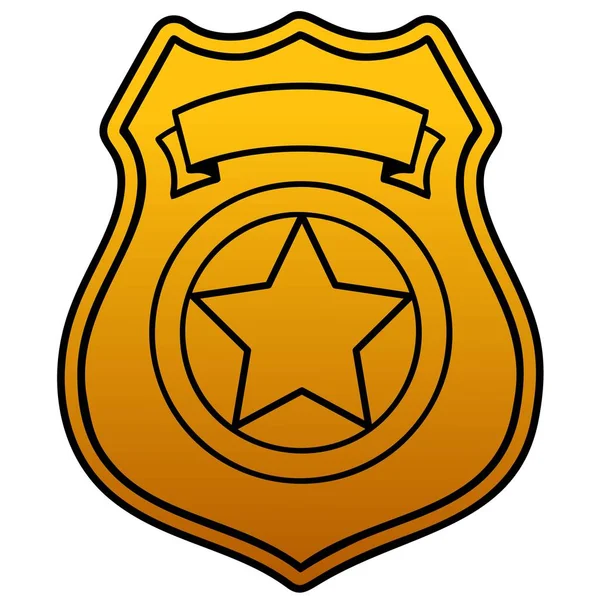 Police Badge Blank Een Cartoon Illustratie Van Een Police Badge — Stockvector