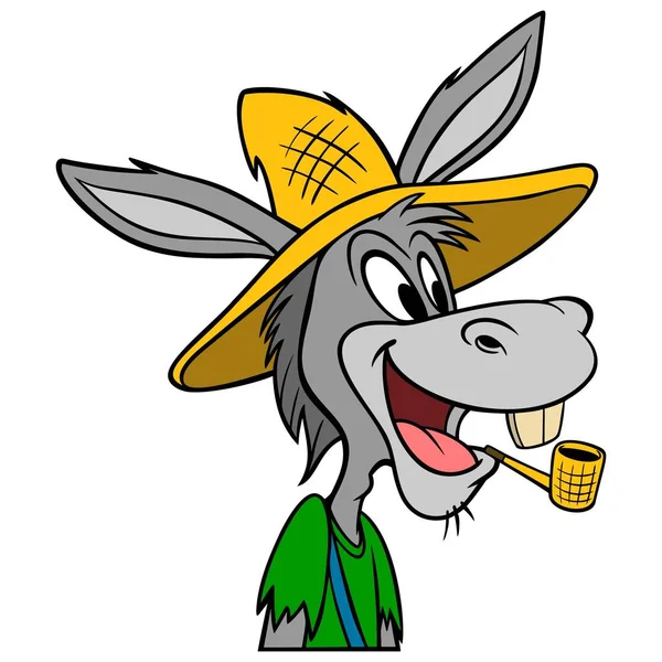 Hillbilly Mule Een Cartoon Illustratie Van Een Hillbilly Mule Mascotte — Stockvector