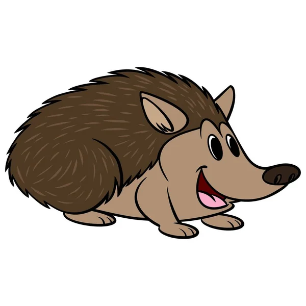 Hedgehog Cartone Animato Illustrazione Piccolo Riccio Carino — Vettoriale Stock