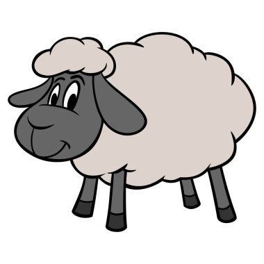 Koyun Maskotu - Şirin bir Koyun Maskotunun karikatür çizimi.
