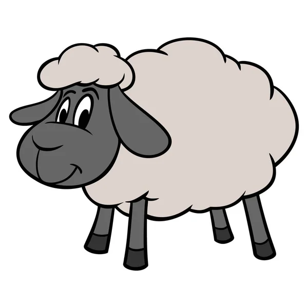 羊吉祥物 一个可爱的羊吉祥物的卡通画 — 图库矢量图片