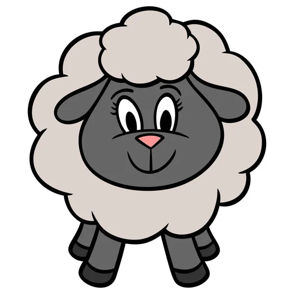 可爱的羊 可爱的羊的卡通画 — 图库矢量图片
