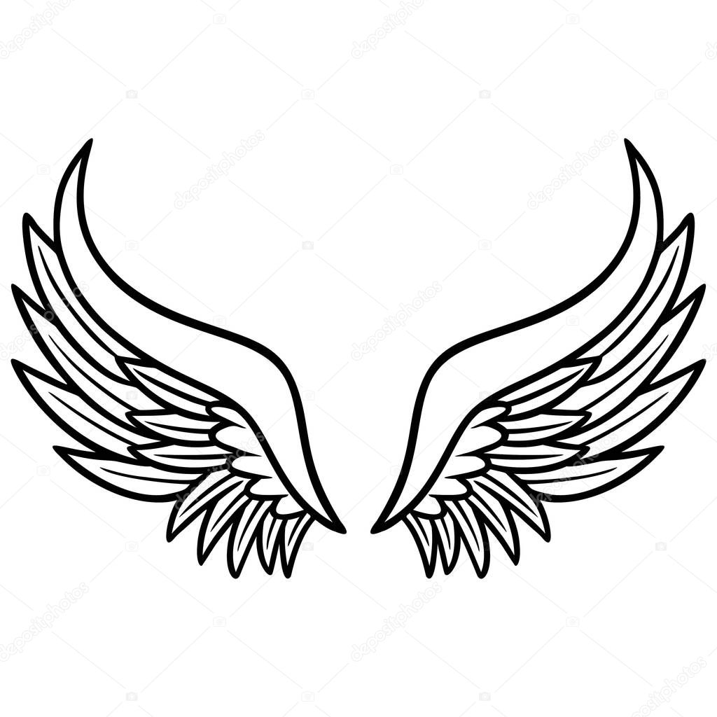Angel Wings - A cartoon illustration of a pair of Angel Wings.