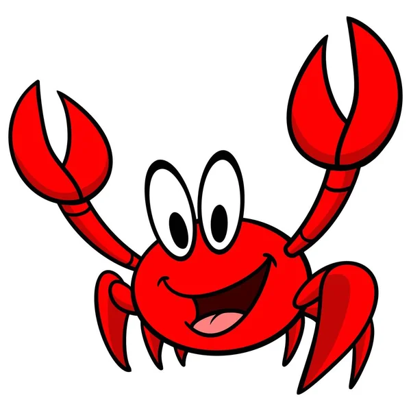 Cute Crab Ilustrație Desene Animate Unui Crab Drăguț — Vector de stoc