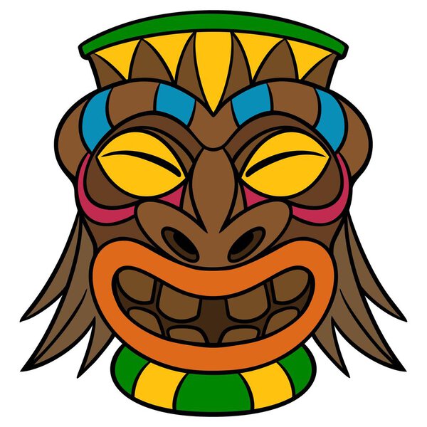 Tiki Brah - A cartoon illustration of a Polynesian Tiki.