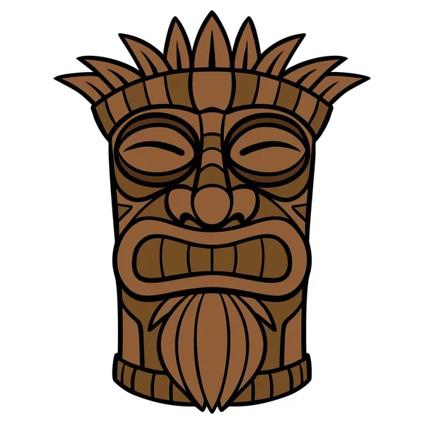 Tiki Gud Tecknad Illustration Polynesisk Tiki Gud — Stock vektor