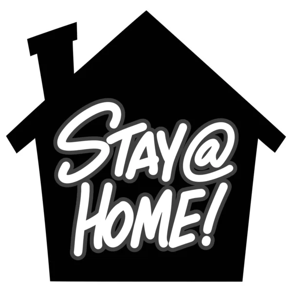 Stay Home Icon Eine Cartoon Illustration Einer Haus Silhouette Ikone — Stockvektor