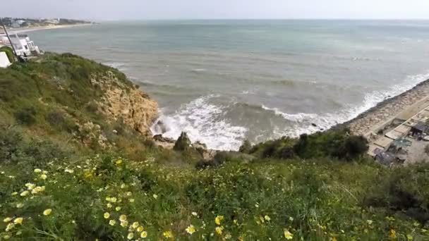 Wilde kust van de algarve — Stockvideo