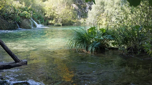 Csodálatos táj, a Plitvicei-tavak, Horvátország — Stock Fotó