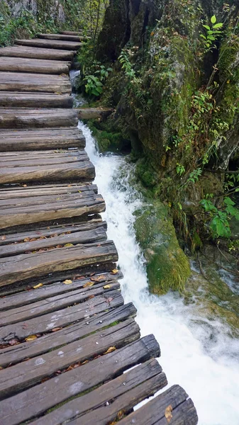 Удивительный пейзаж на plitvice озер в Хорватии — стоковое фото