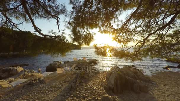 Zonnige dag op de marjan in split — Stockvideo