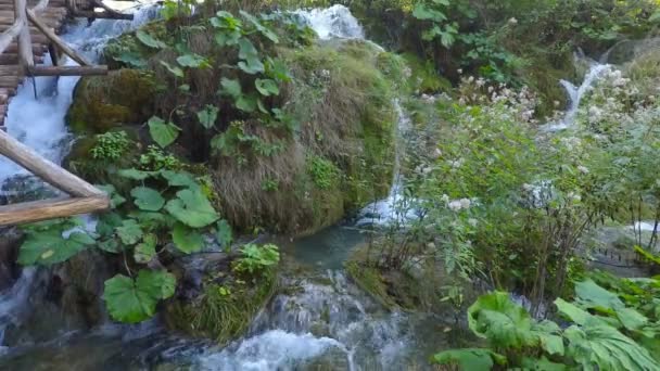 Vattenfall på plitvice lakes — Stockvideo