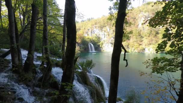 Водопад на Плитвицких озерах — стоковое видео