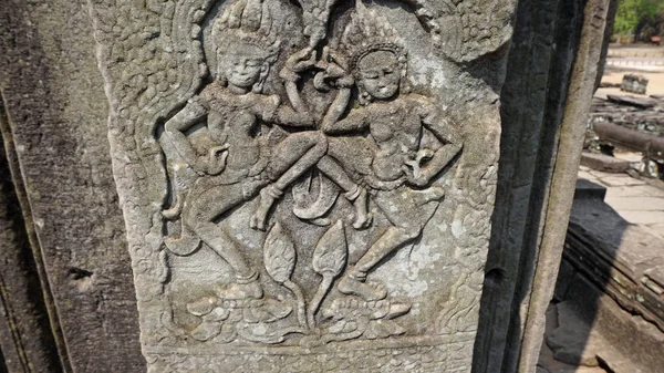 Angkor wat figuras de pared — Foto de Stock