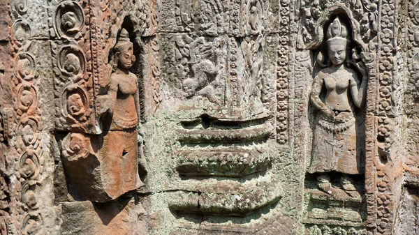 Angkor wat φιγούρες τοίχου — Φωτογραφία Αρχείου