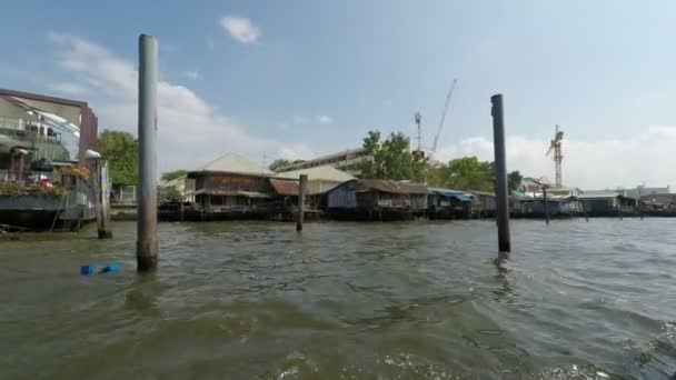 Ποταμού Chao Praya Μπανγκόκ Ταϊλάνδη Circa Φεβρουαρίου 2018 Βόλτα Βάρκα — Αρχείο Βίντεο