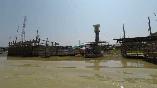 Provincia Battambang Cambogia Circa Marzo 2018 Villaggi Dei Pescatori Tonle — Video Stock