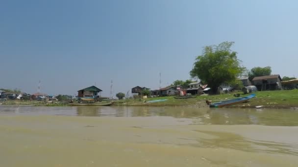 Battambang Provinz Kambodscha März 2018 Fischerdörfer Auf Tonle Saft Bei — Stockvideo