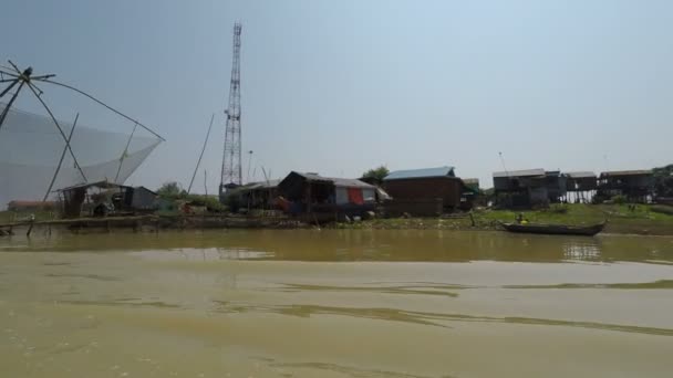 Provincia Battambang Camboya Circa Marzo 2018 Pueblos Pescadores Tonle Sap — Vídeos de Stock