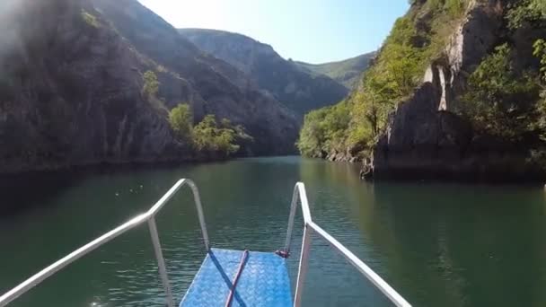 Farbenfroher Matka Canyon Norden Mazedoniens — Stockvideo