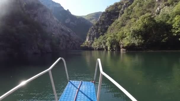 Farbenfroher Matka Canyon Norden Mazedoniens — Stockvideo