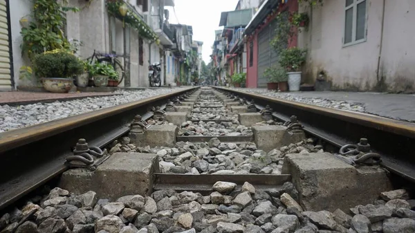 Ржавые Железнодорожные Пути Знаменитой Улице Хануа — стоковое фото