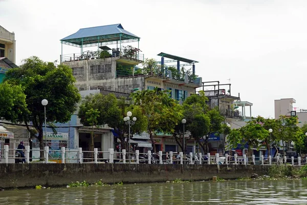 Rivieroever Leven Kan Tho Het Zuiden Vietnam — Stockfoto