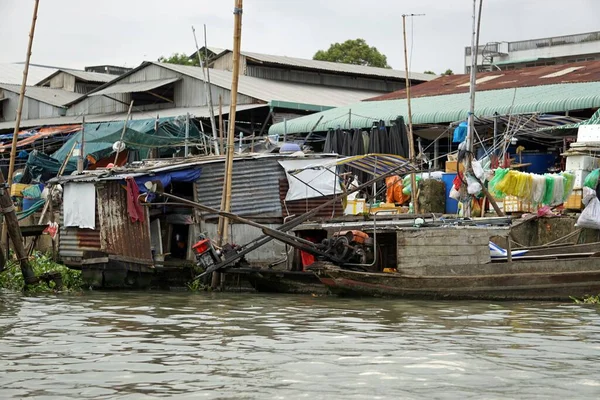 Rivieroever Leven Kan Tho Het Zuiden Vietnam — Stockfoto