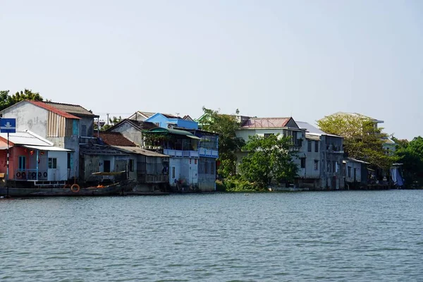 residential area at perfume river in hue