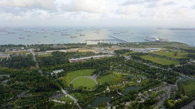 Singapur 'un muhteşem sahil şeridinde gün doğumu