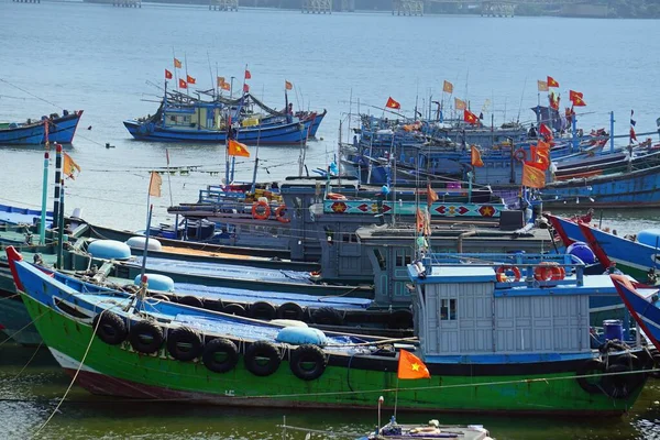 Kleurrijke Vissersboten Nang Vietnam — Stockfoto