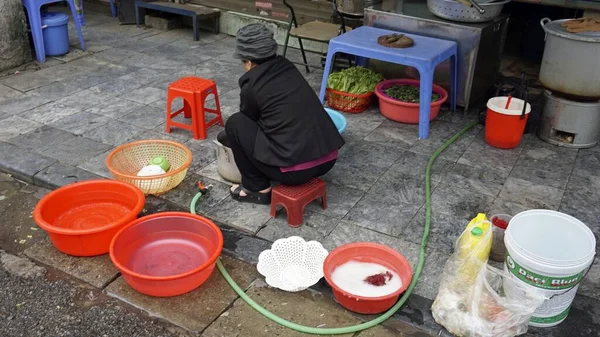 Cena Mercado Rua Hanoi Vietnam — Fotografia de Stock