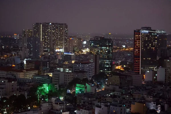 Skyline Chi Minh City Nighttime — Stock Photo, Image