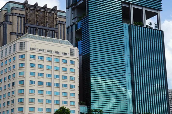 Enormes Nuevos Edificios Oficinas Singapores Centro Ciudad —  Fotos de Stock