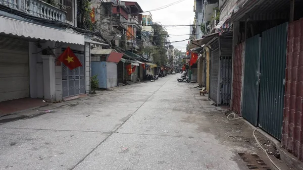 Małe Ulice Mieszkalne Hanoi Stolica Wietnamu — Zdjęcie stockowe