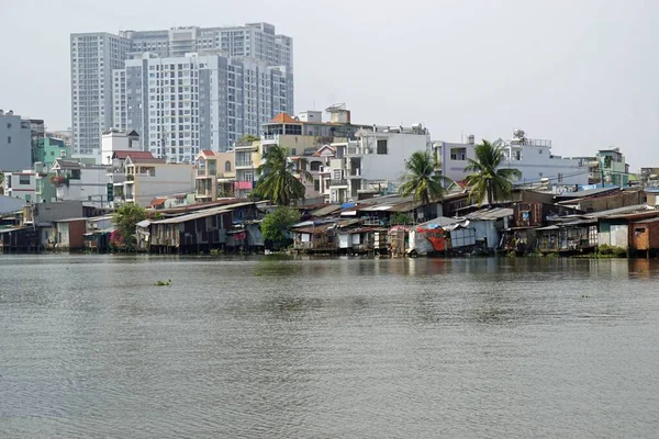 Locali Vivono Nel Sobborgo Chi Minh Città Vietnam — Foto Stock