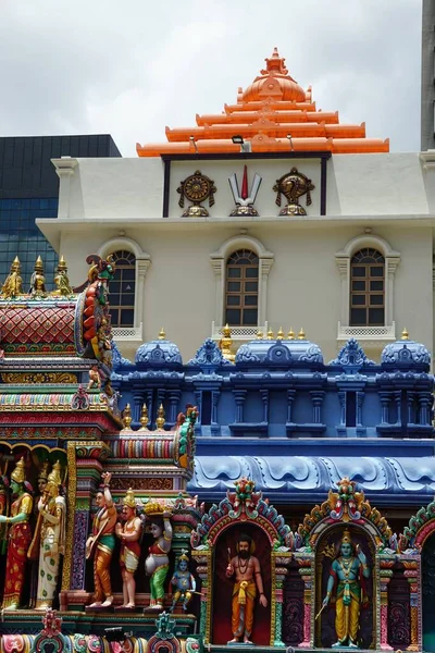 Temple Hindou Coloré Traditionnel Dans Ville Singapore — Photo