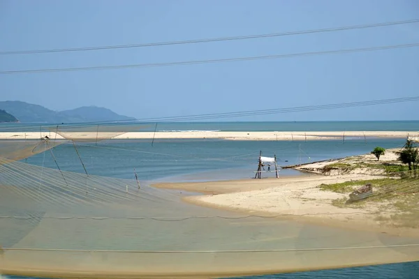 Obrovská Rybářská Síť Pobřeží Vietnamu — Stock fotografie