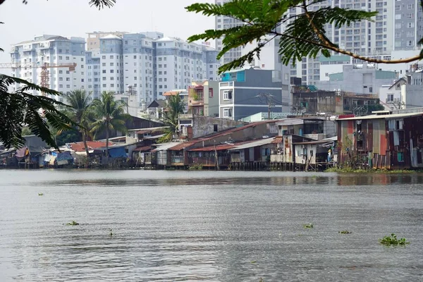 Locali Vivono Nel Sobborgo Chi Minh Città Vietnam — Foto Stock